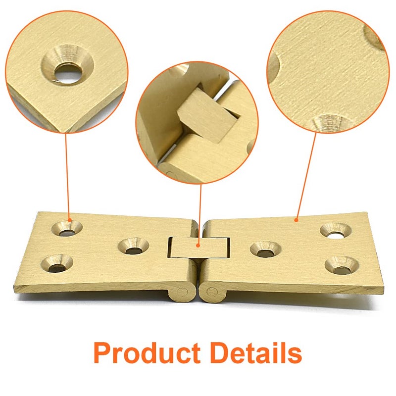 Renashed 2Pcs Heavy Brass Butler Tray Hinge 180 Degree for Butler Folding Tables Furniture Table with Screws - Image 5